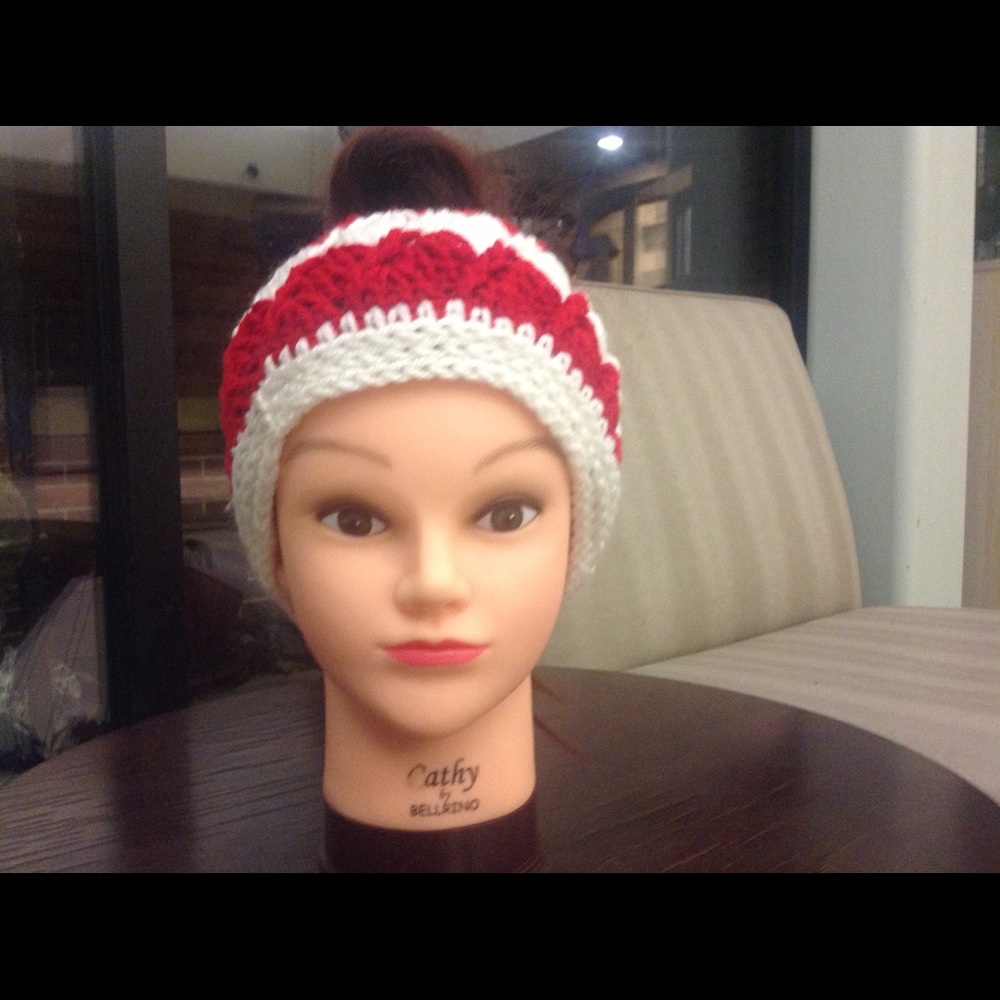 Crochet messy bun beanie.. NWOT